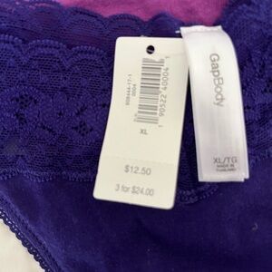 Two GAP Purple Lace Thong Panties Intimates